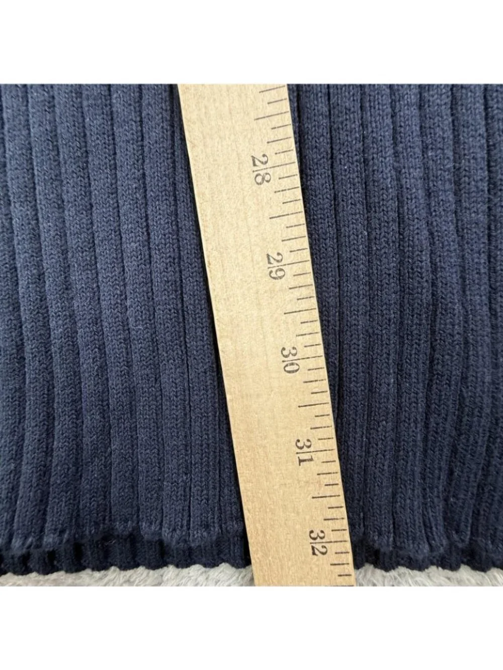 Nautica Sweater Mens 3XL Navy Gray Striped Crewneck Cotton Knit Ribbed Pullover